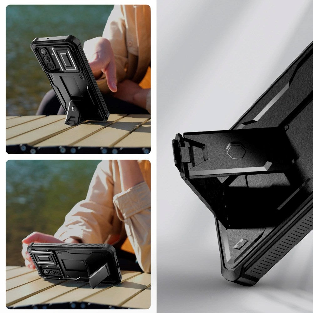 Tech-Protect - Samsung Galaxy A26 (5G) - Kevlar Pro Hårdt Plastik Cover m. Skærmbeskyttelse & Kickstand - Sort