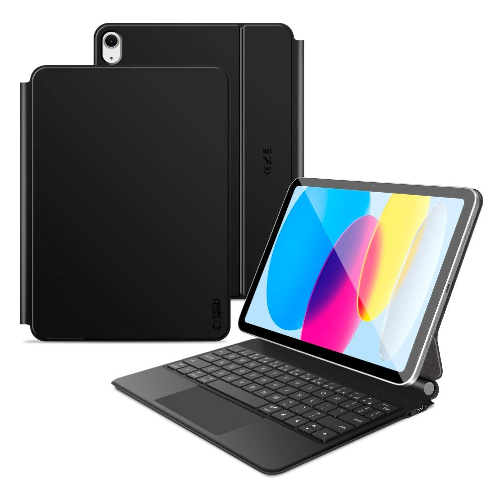 iPad 11" (2025) / 10.9" (2024/2022) Tech-Protect Keyboardcover - Engelsk Tastatur - Sort