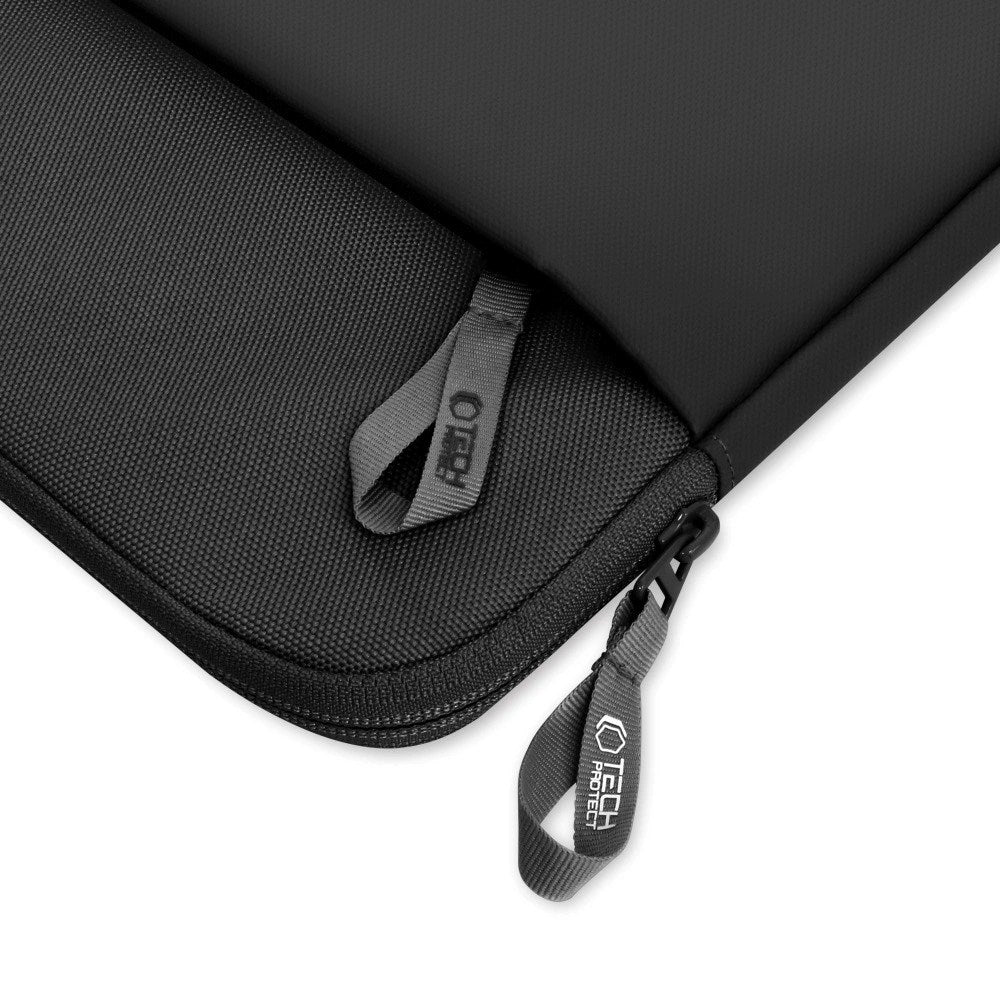 Tech-Protect MacBook / Laptop 13-14" Beskyttende Sleeve med Lomme - Foret Inderside - Sort