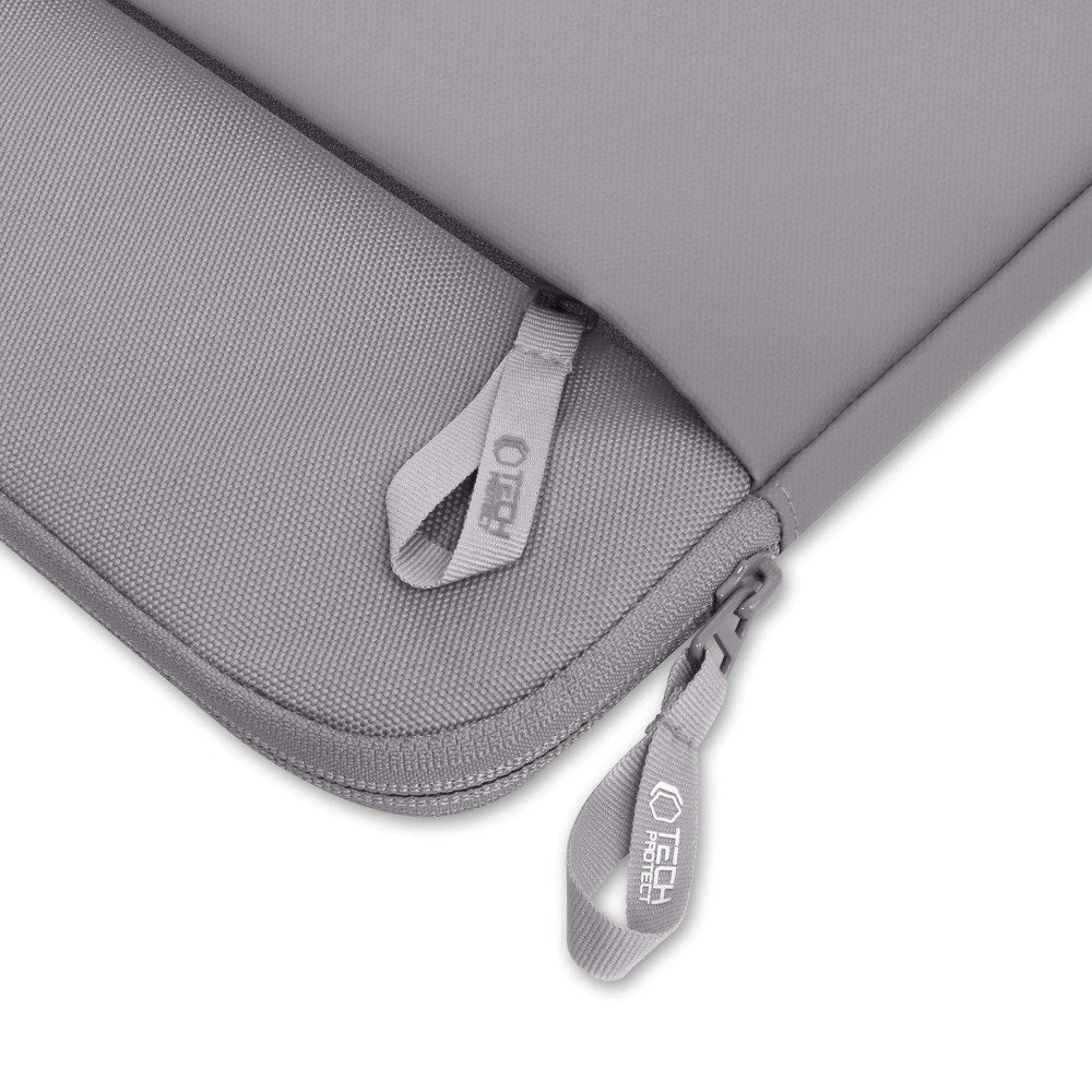 Tech-Protect MacBook / Laptop 13-14" Beskyttende Sleeve med Lomme - Foret Inderside - Grå