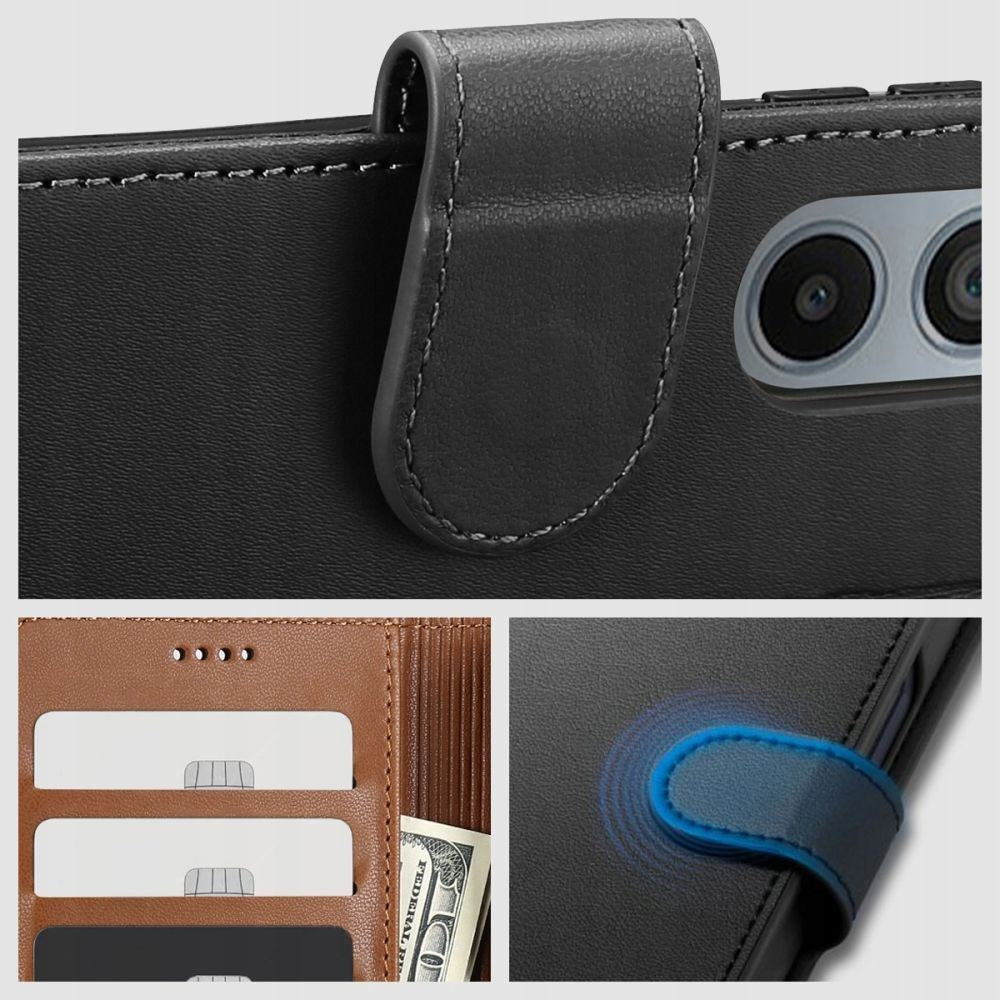 Tech-Protect Motorola Moto G35 5G Flipcover m. Kortholder - Sort