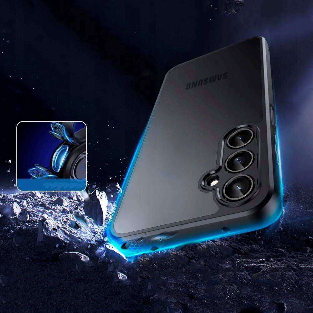 Tech-Protect MagMat Plastik Cover - Motorola Moto G55 - Gennemsigtig / Sort