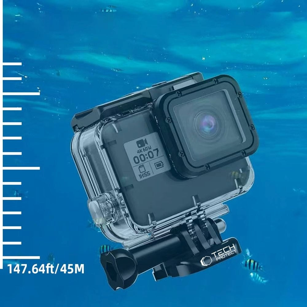 GoPro Hero 5 / 6 / 7 Tech-Protect GA200 Vandtæt Case - Gennemsigtig