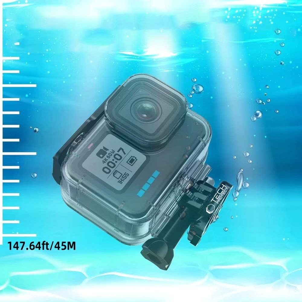GoPro Hero 9 / 10 / 11 / 12 / 13 Tech-Protect GA200 Vandtæt Case - Gennemsigtig