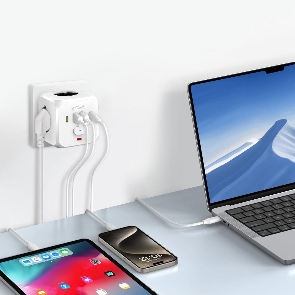 Tech-Protect Opladningsdock til Samtidig Ladning af Elektroniske Enheder - Hvid - (DEMO)