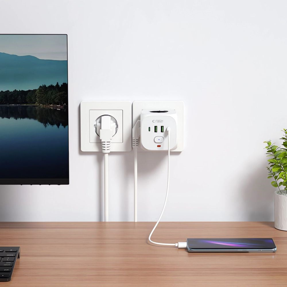 Tech-Protect Opladningsdock til Samtidig Ladning af Elektroniske Enheder - Hvid - (DEMO)