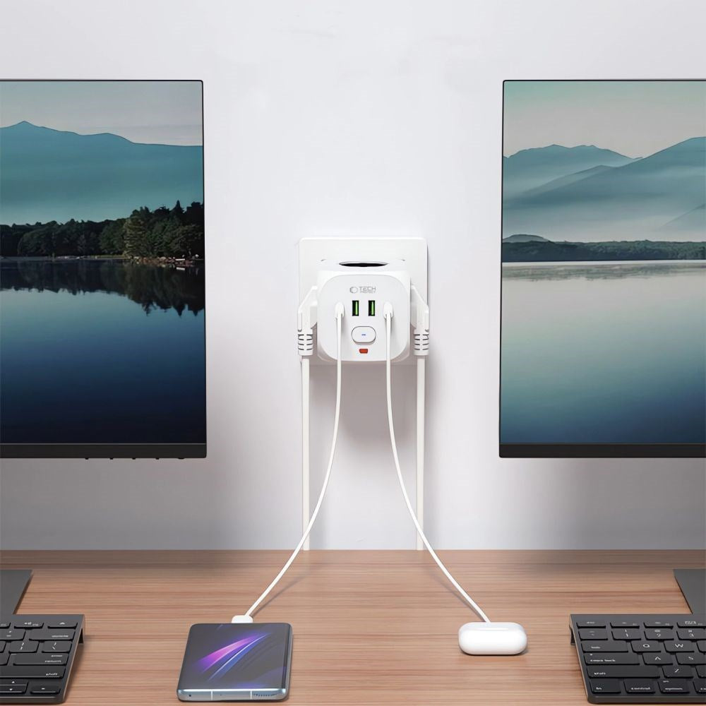 Tech-Protect Opladningsdock til Samtidig Ladning af Elektroniske Enheder - Hvid