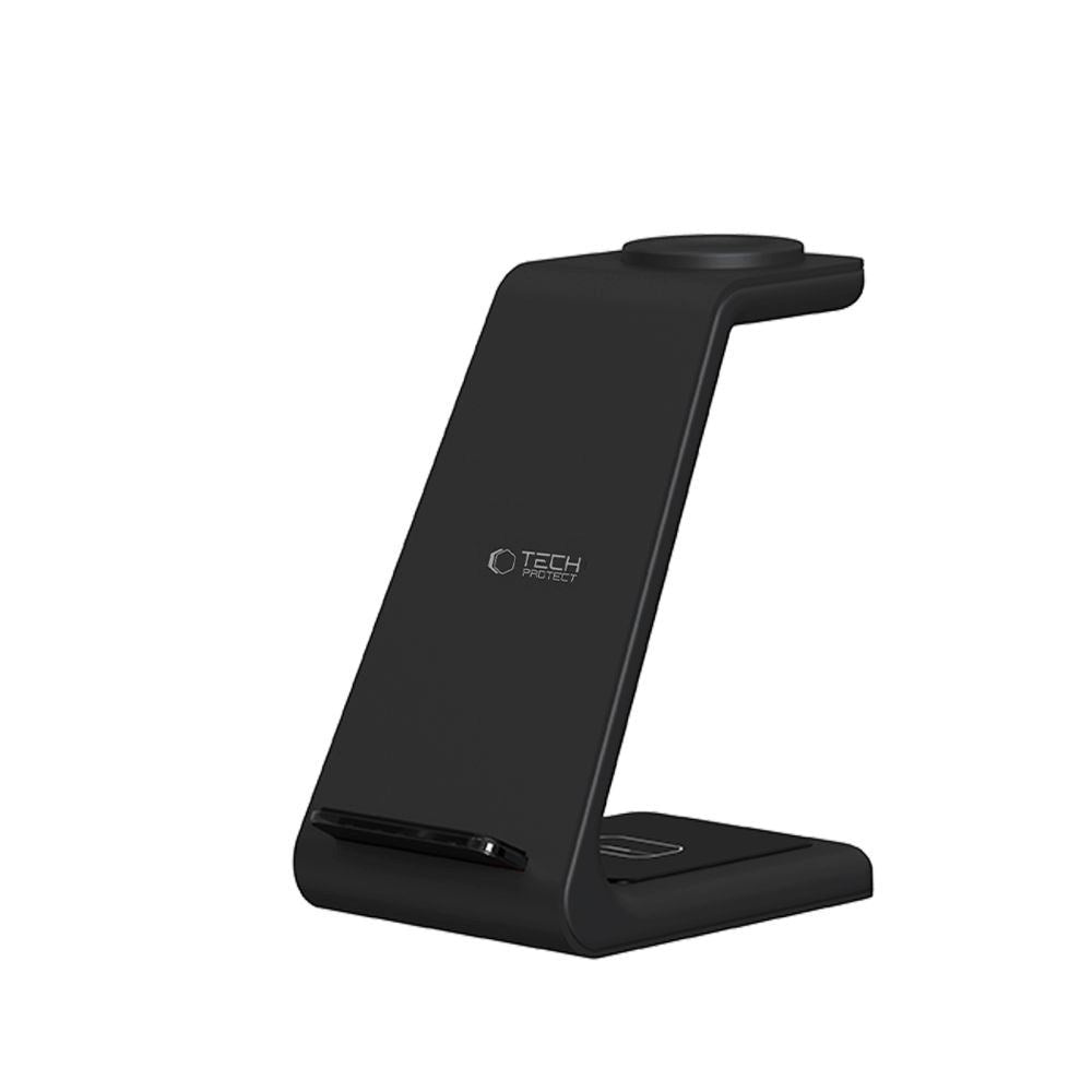 Tech-Protect A36 3-i-1 Trådløs Oplader m. USB-C 15W - Sort