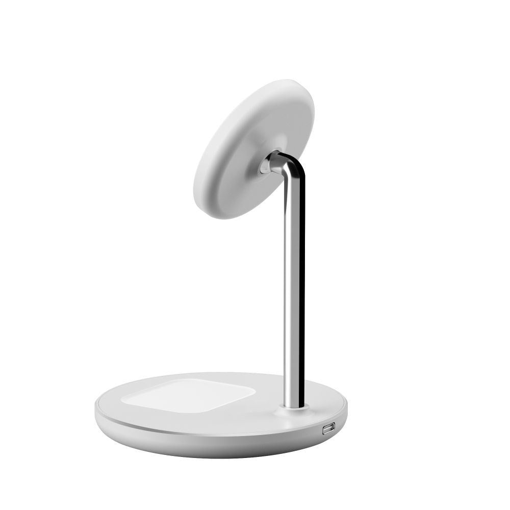 Tech-Protect Qi15W-A39 2i1 MagSafe Trådløs Oplader - Hvid