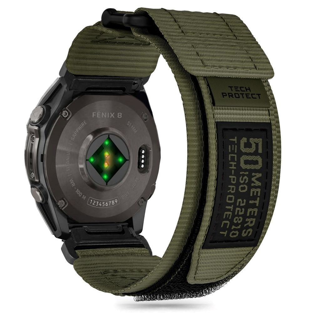 Universal Garmin 22mm QuickFit Tech-Protect Scout Pro Rem i Stof - Grøn