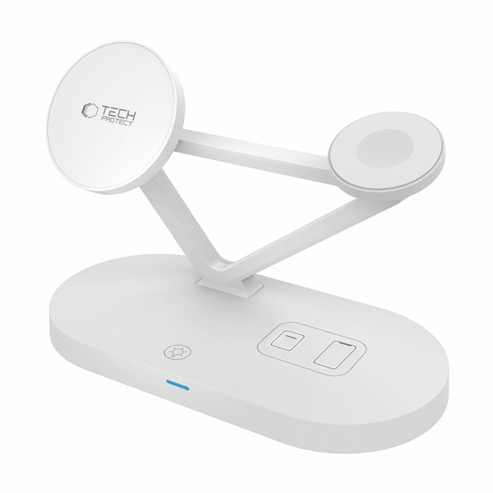 Tech-Protect Trådløs Magsafe Oplader QI 15W 3-i-1 - Hvid