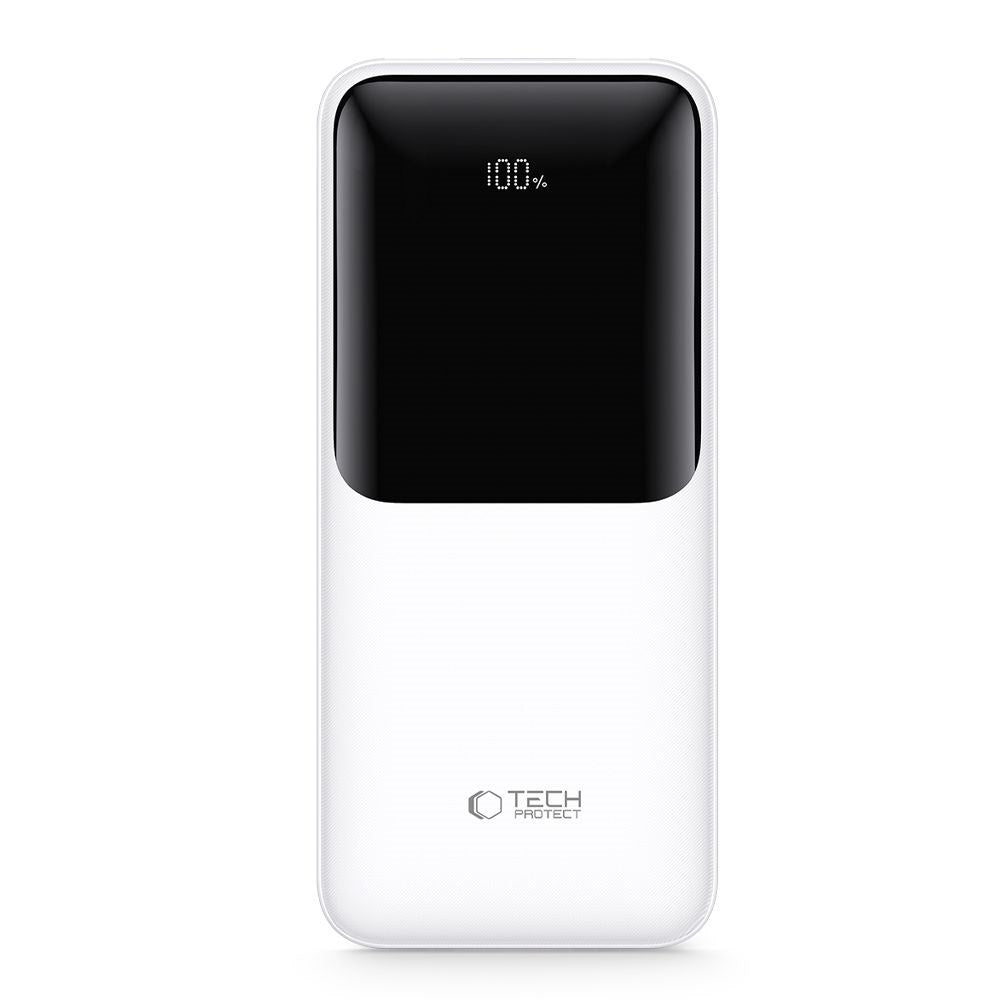 Tech-Protect Powerbank 10000mAh – Hurtig opladning med 22.5W - Hvid