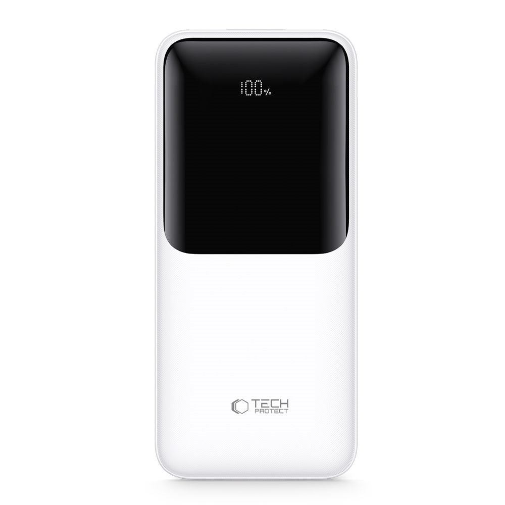 Tech-Protect Powerbank 20000mAh – Hurtig opladning med 22.5W - Hvid