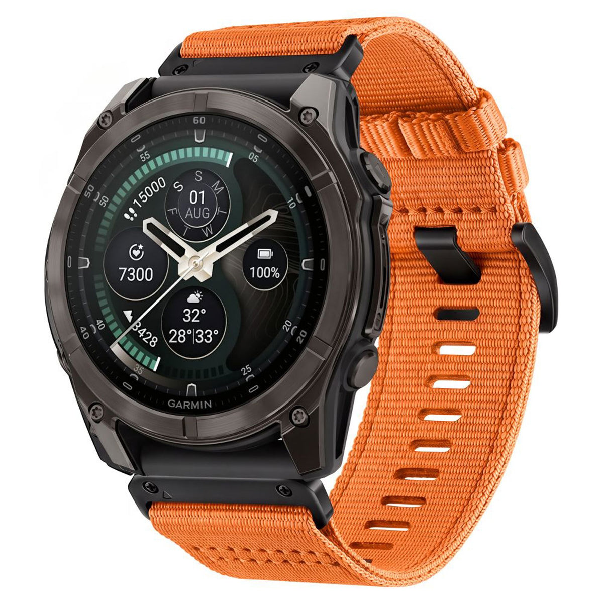 Universal Garmin Rem 26mm QuickFit Tech-Protect Classic Nylon Urrem - Orange