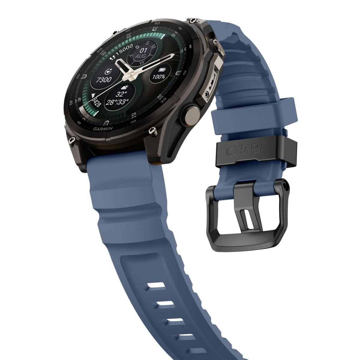 Universal Garmin 26mm QuickFit Tech-Protect Motion Fleksibelt Plast Rem - Blå