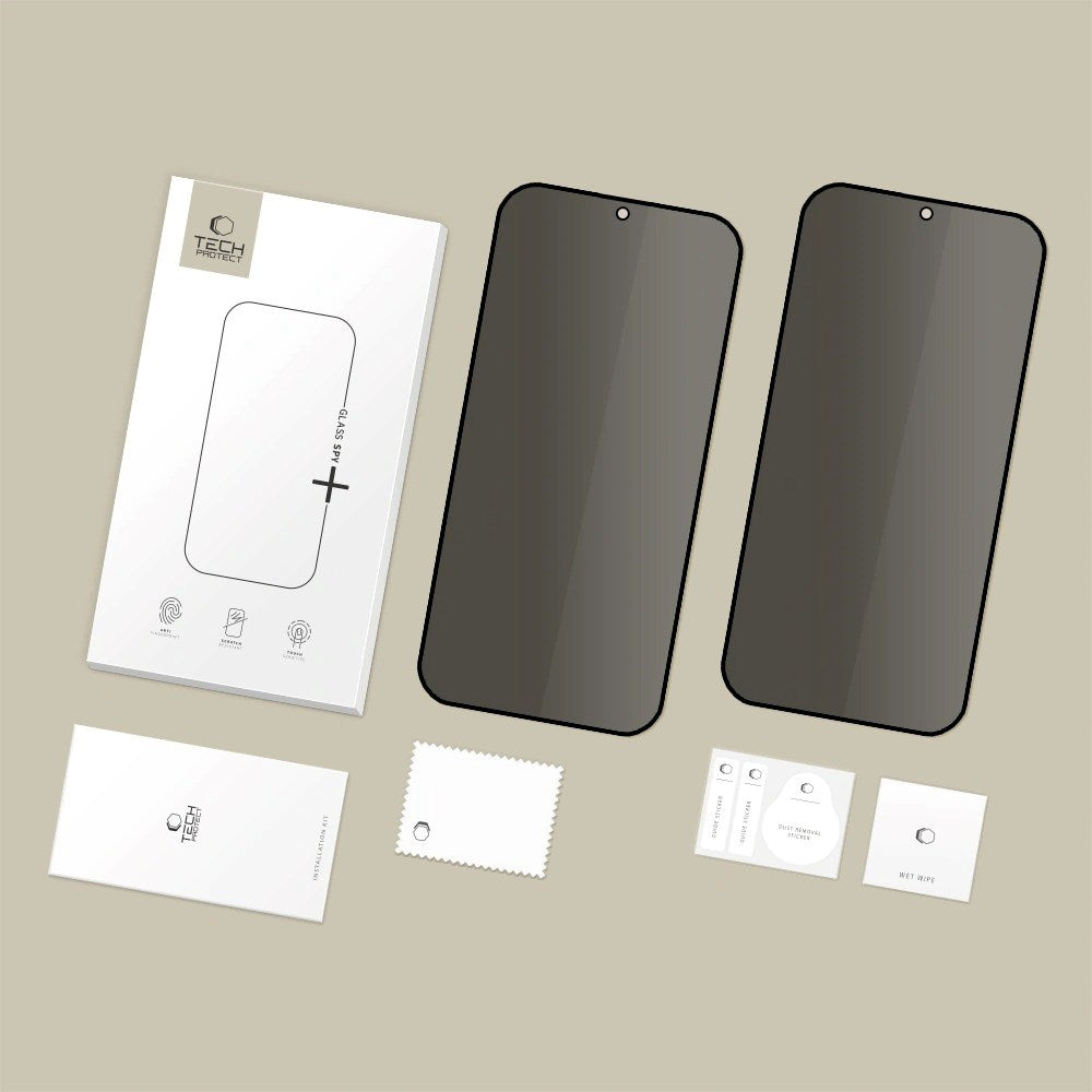 Samsung Galaxy A37 / A57 / S25 FE Tech-Protect - Glass Spy+ Skærmbeskyttelsesglas - Privacy Funktion - 2 stk. - Gennemsigtig