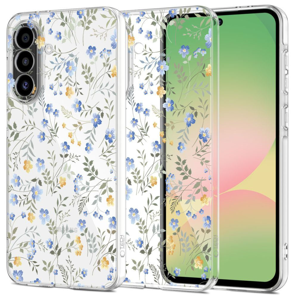 Samsung Galaxy A57 Tech-Protect FlexAir Fleksibelt Plastik Bagside Cover - Blomst