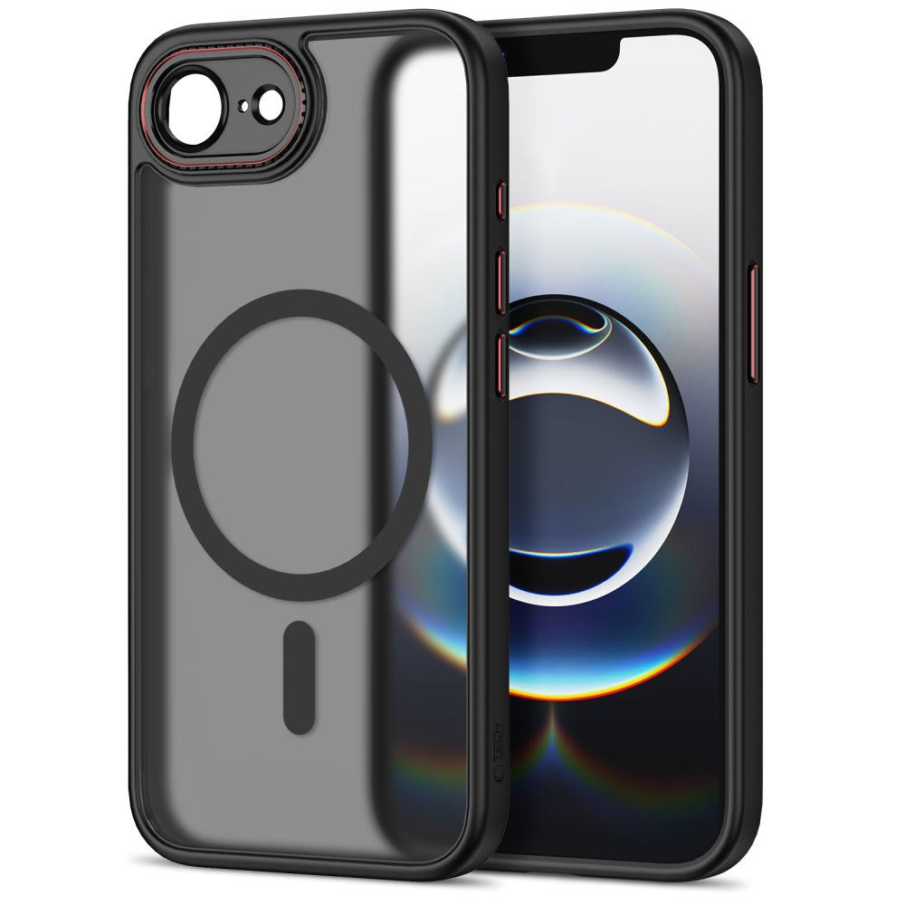 iPhone 17e / 16e Tech-Protect MagCam Case - MagSafe Kompatibel - Gennemsigtig / Mat Sort