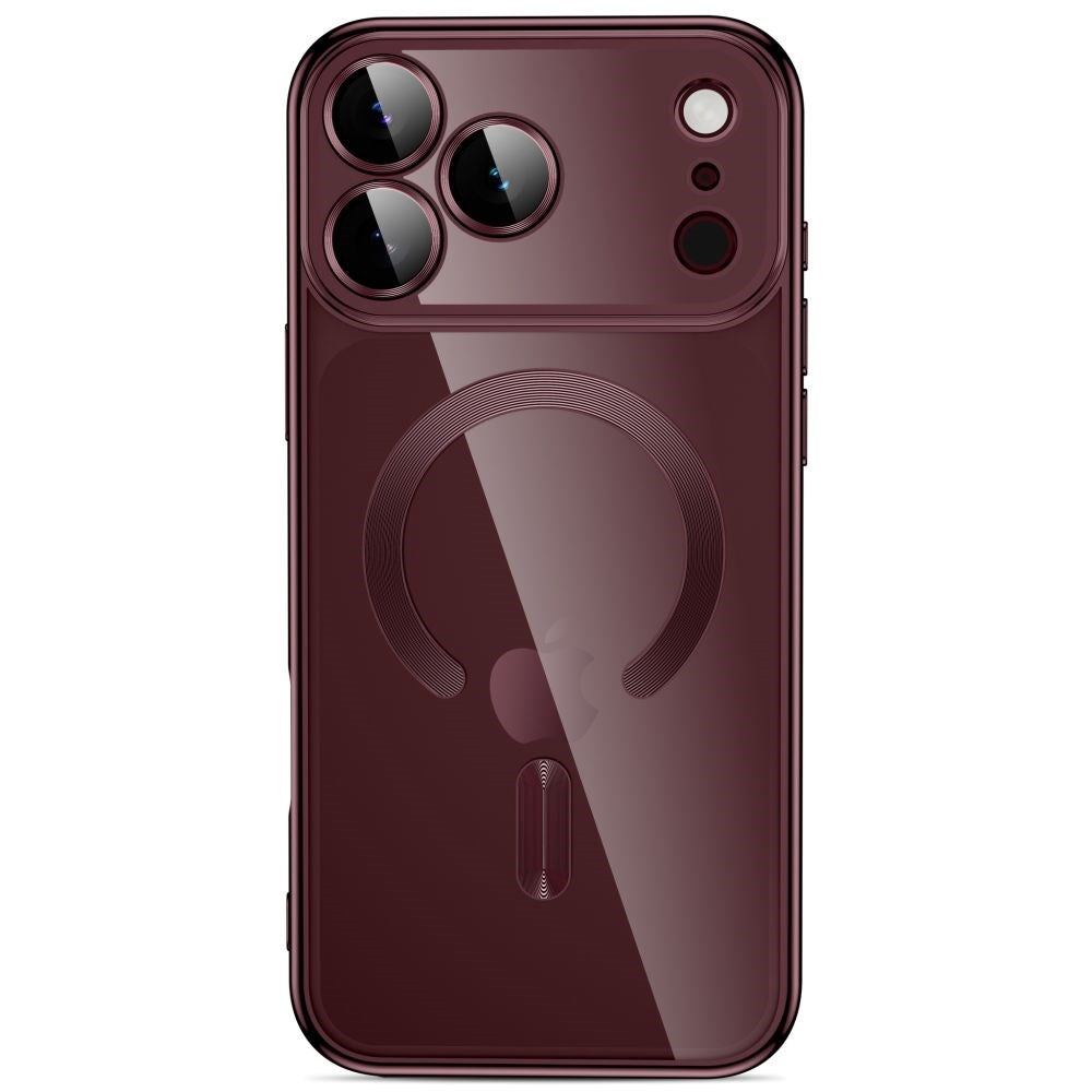 Tech-Protect iPhone 18 Pro Max / 17 Pro Max MagFlex Cover - MagSafe Kompatibel - Burgundy / Gennemsigtig
