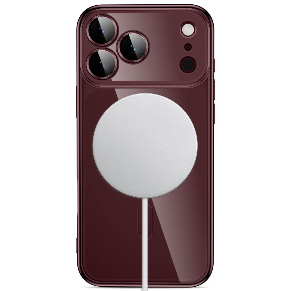 Tech-Protect iPhone 18 Pro Max / 17 Pro Max MagFlex Cover - MagSafe Kompatibel - Burgundy / Gennemsigtig