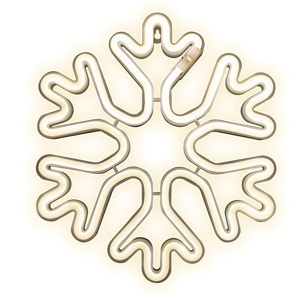 Forever Light LED Neon Skilt Jul - Hvidt Lys m. Snefnug