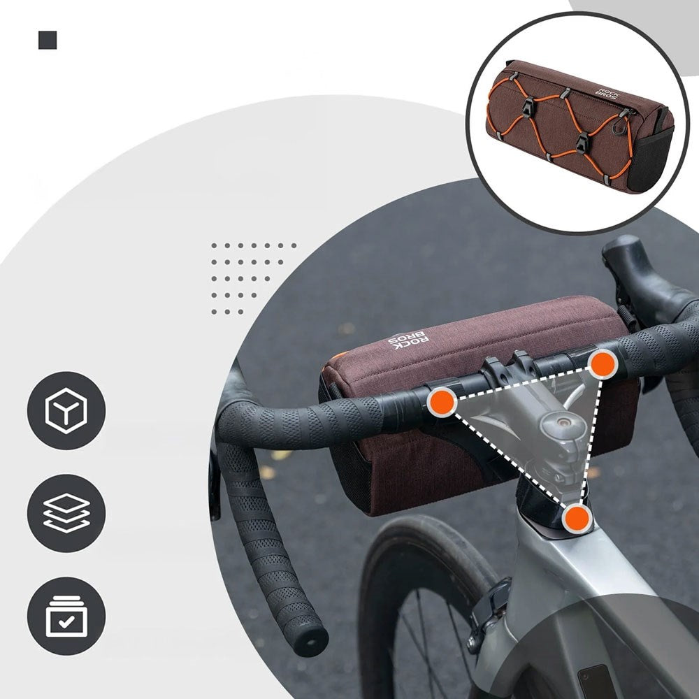 Rockbros Cykeltaske til Styr - 2.2L - Brun