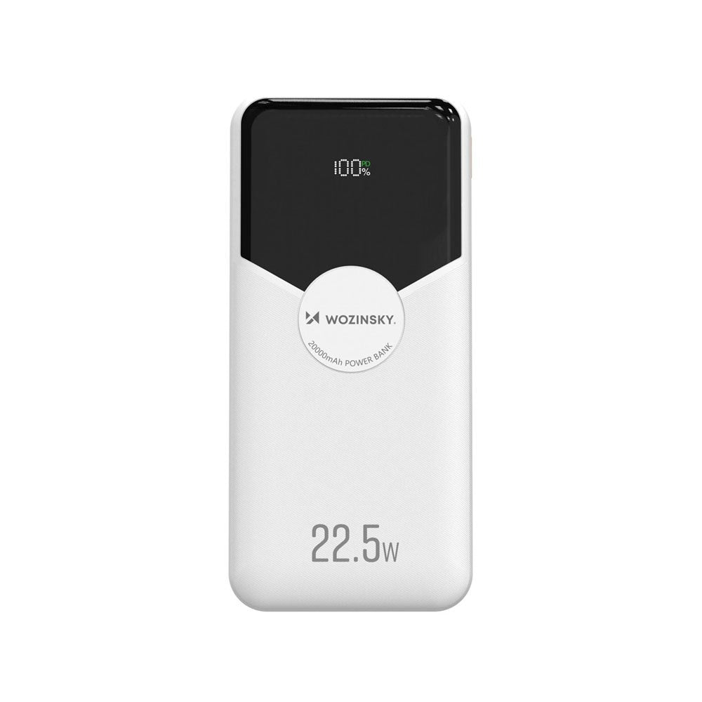 Wozinsky Powerbank - 20.000mAh - USB-C-Kabel - Lightning-Kabel - Hvid