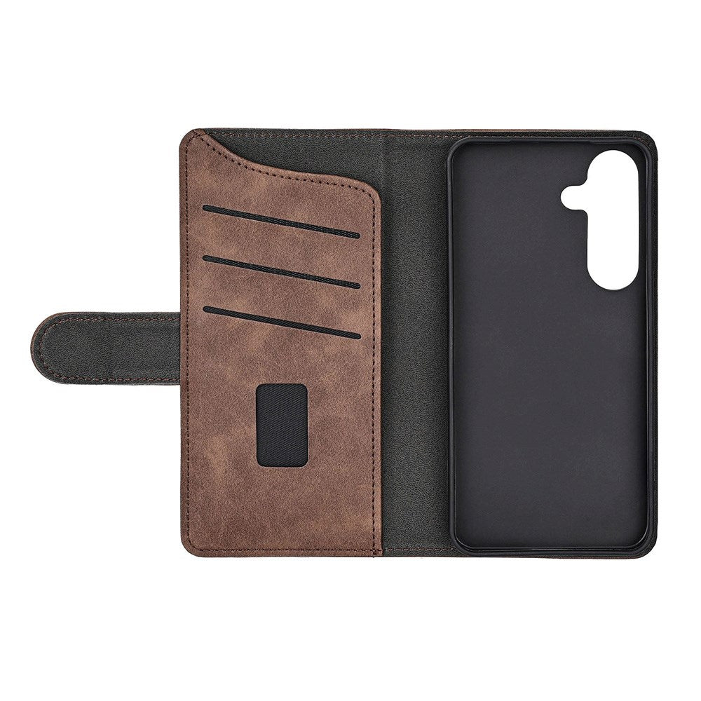 Samsung Galaxy S25 GEAR Classic Flip Cover Kunstlæder - Kortholder og Ståfunktion - Brun