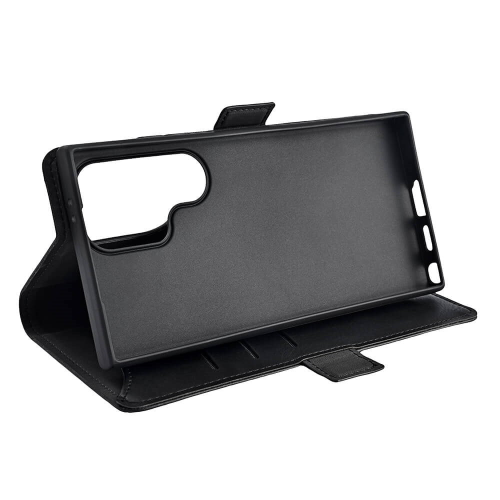 GEAR Samsung Galaxy S24 Ultra Læder Flip Cover m. Pung - Sort