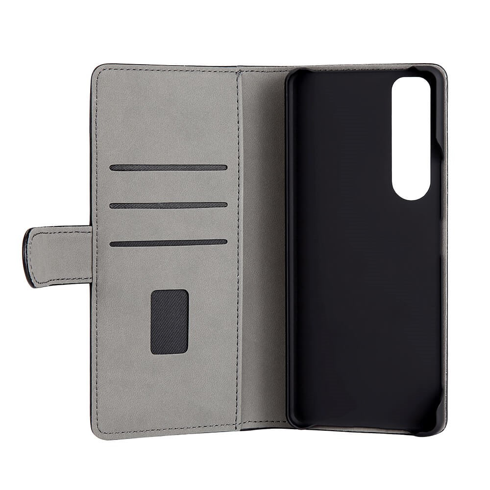Sony Xperia 1 III GEAR Leather Wallet Cover Sort