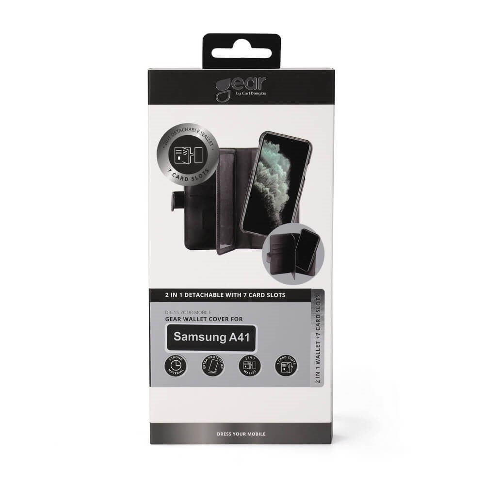 Samsung Galaxy A41 Gear Wallet 2in1 Magnet Cover m. 7 Kortlommer - Sort