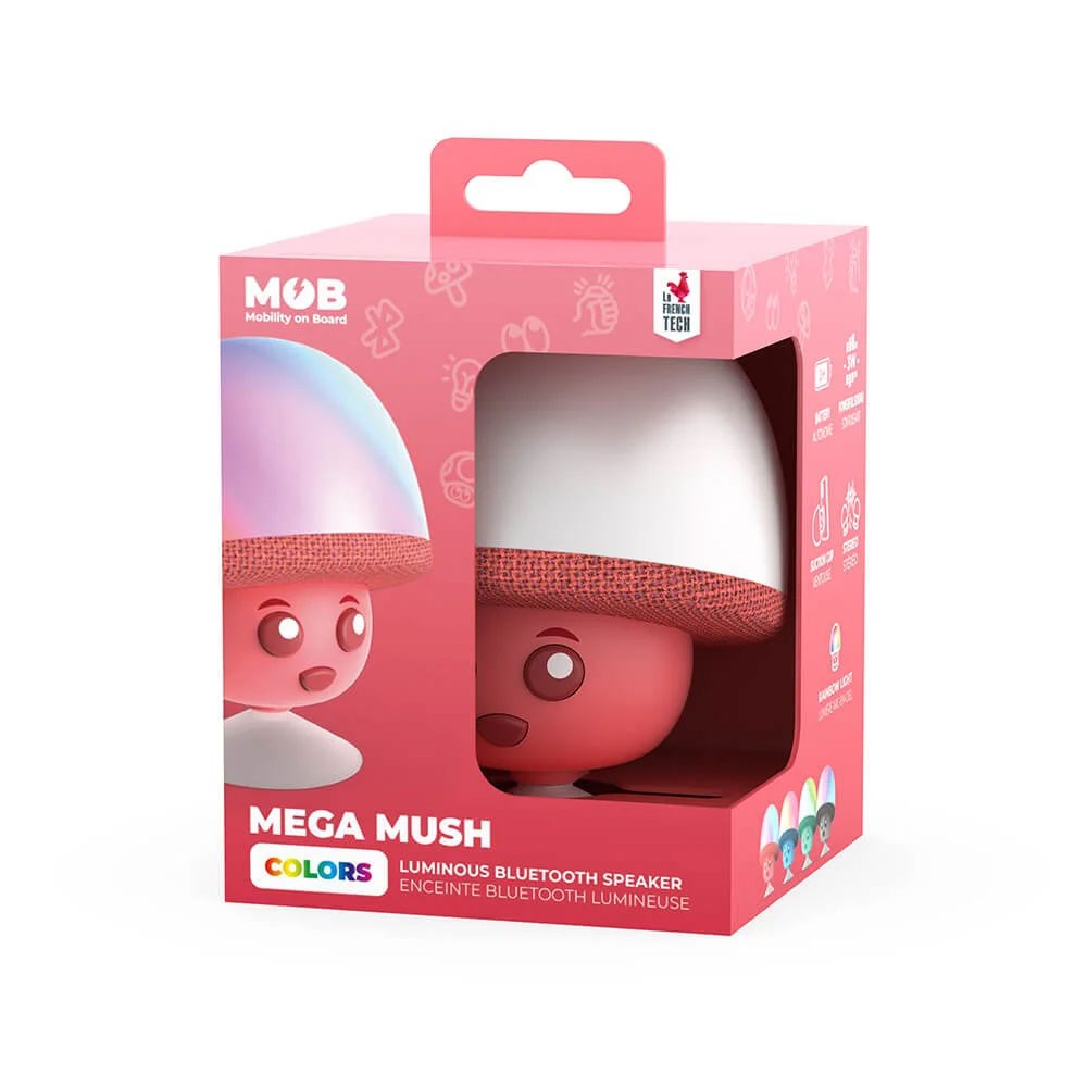 MOB Mega Mush Bluetooth Højtaler m. Sugekop - Lyserød