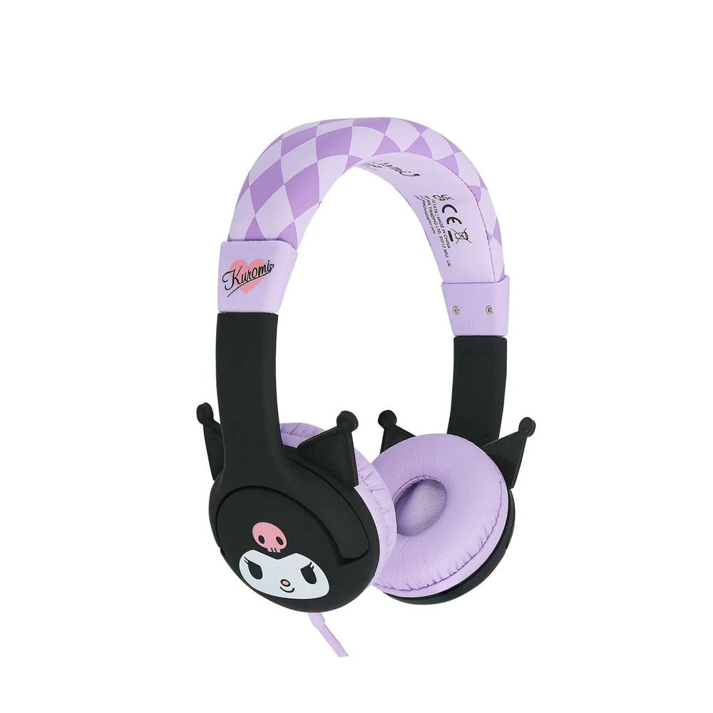 Kuromi OTL On-Ear Børne Headset m. 3D Ører - Max. 85dB - Lilla / Sort