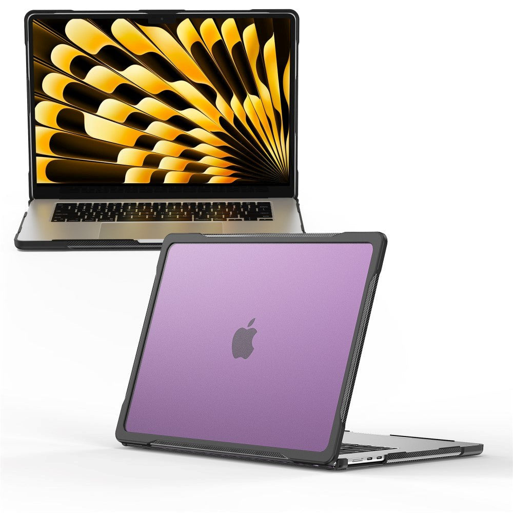MacBook Air 15" M2/M3/M4 (2023-2025) Hårdt Plastik Cover - Gennemsigtig / Lilla