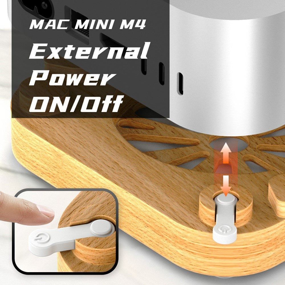 Mac Mini M4 / M4 Pro Stander – Optimeret Køling og Støvbeskyttelse i Træ