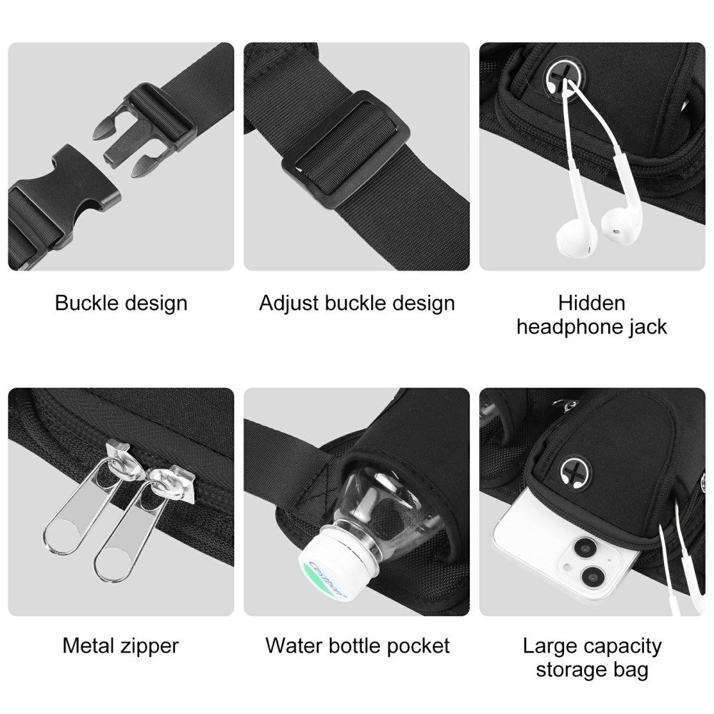 Løbebælte - Opbevaringslommer - Sort