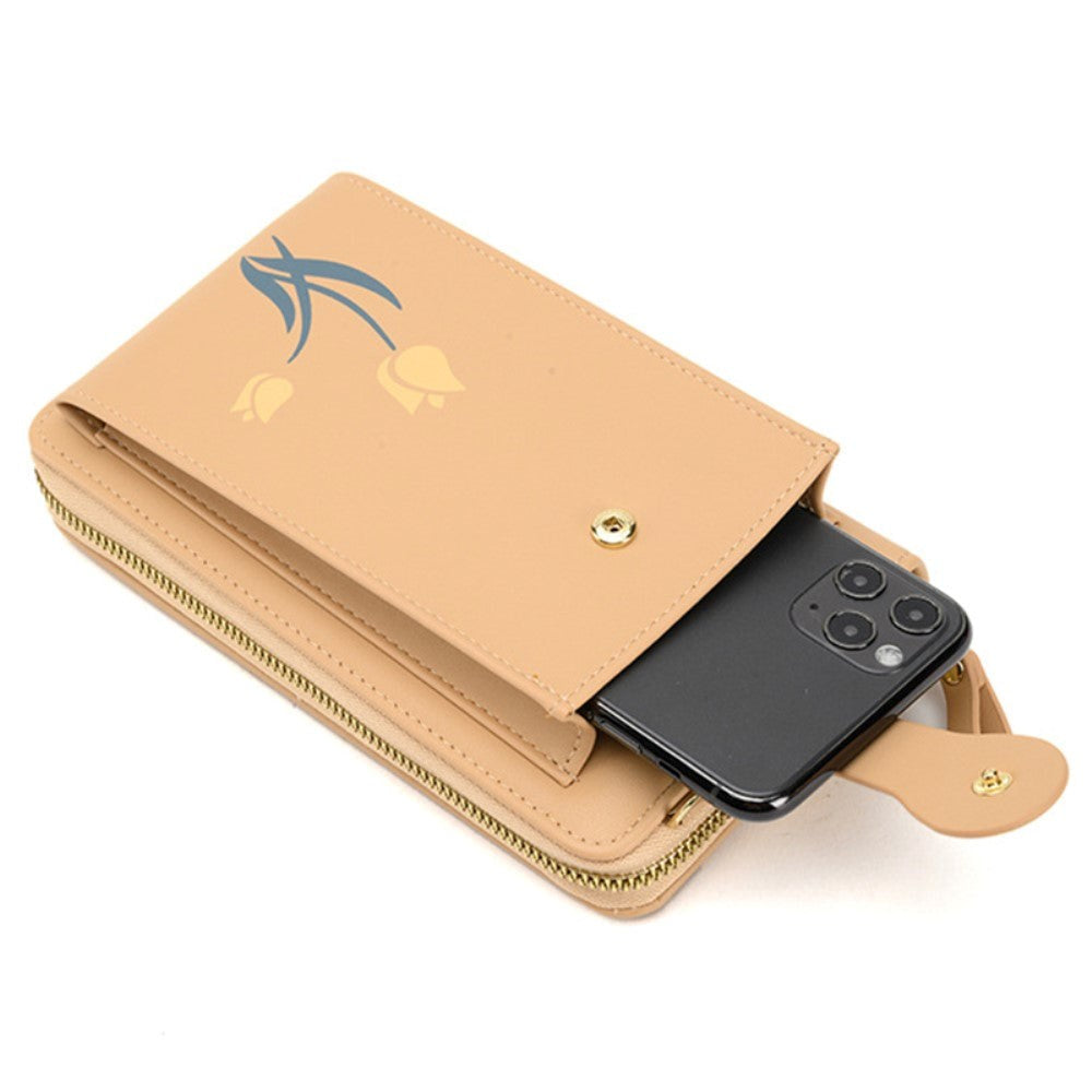 Universal Læder Clutch m. Skulderstrop (160 x 80 mm) - Blå