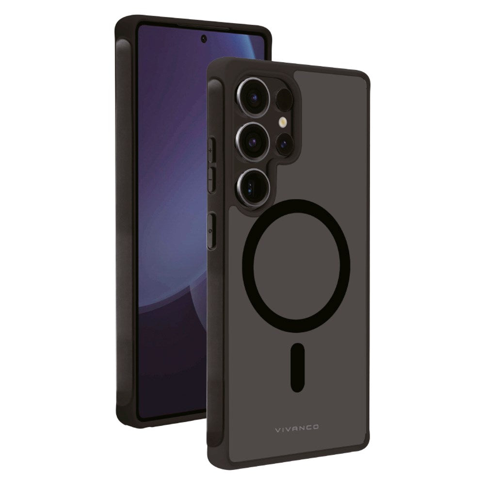 Vivanco Samsung Galaxy S25 Ultra Cover – Mag Pro - Gennemsigtig/Sort