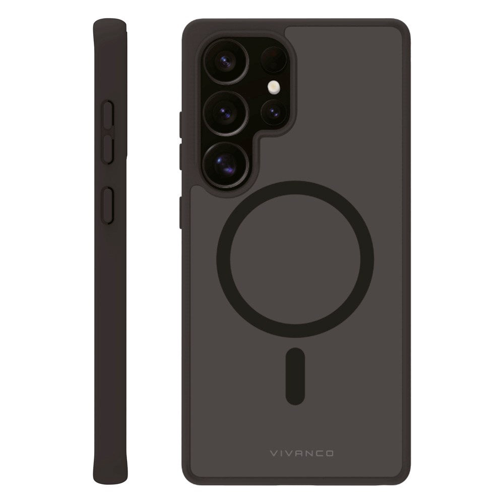 Vivanco Samsung Galaxy S25 Ultra Cover – Mag Pro - Gennemsigtig/Sort