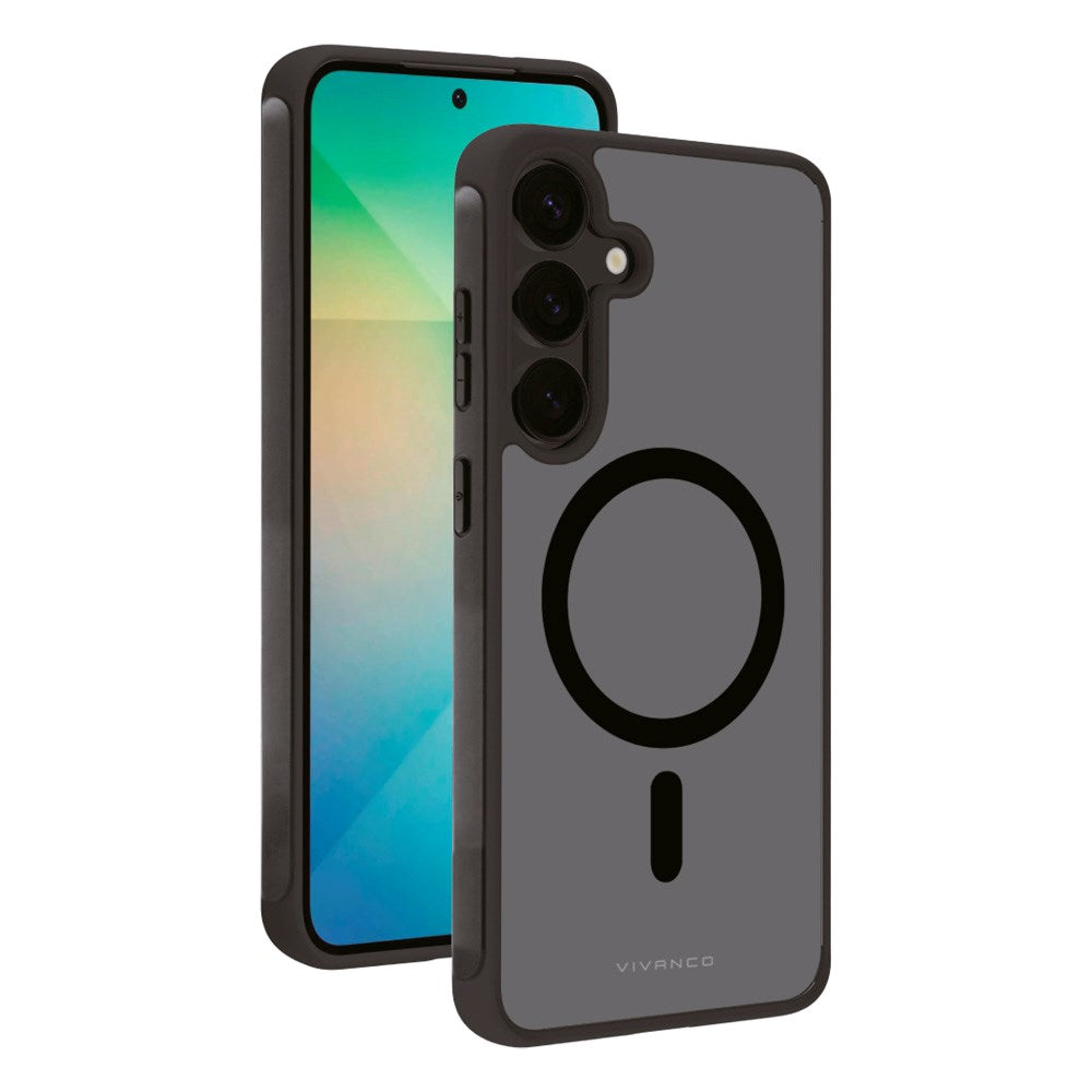 Vivanco Samsung Galaxy S25 Cover – Mag Pro - Gennemsigtig/Sort