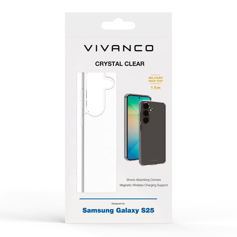 Vivanco Crystal Clear Bagsidecover til Samsung Galaxy S25 - Gennemsigtigt