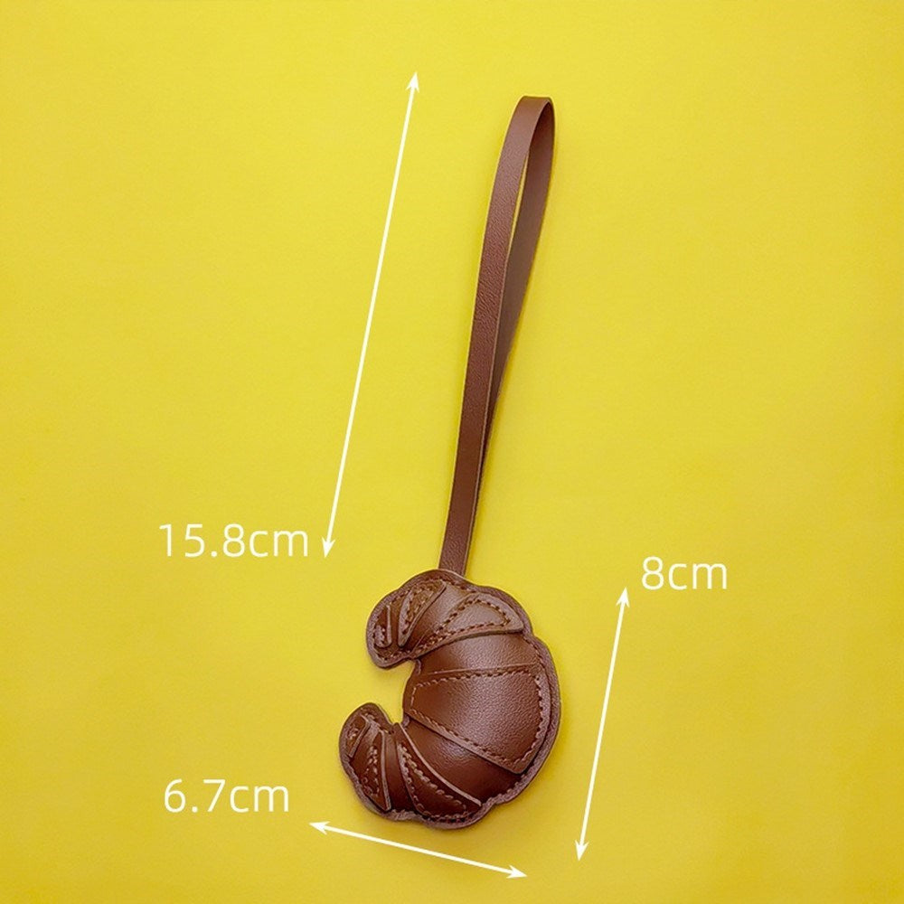 Croissant Taskevedhæng i Kunstlæder - Lysebrun / Mørkebrun