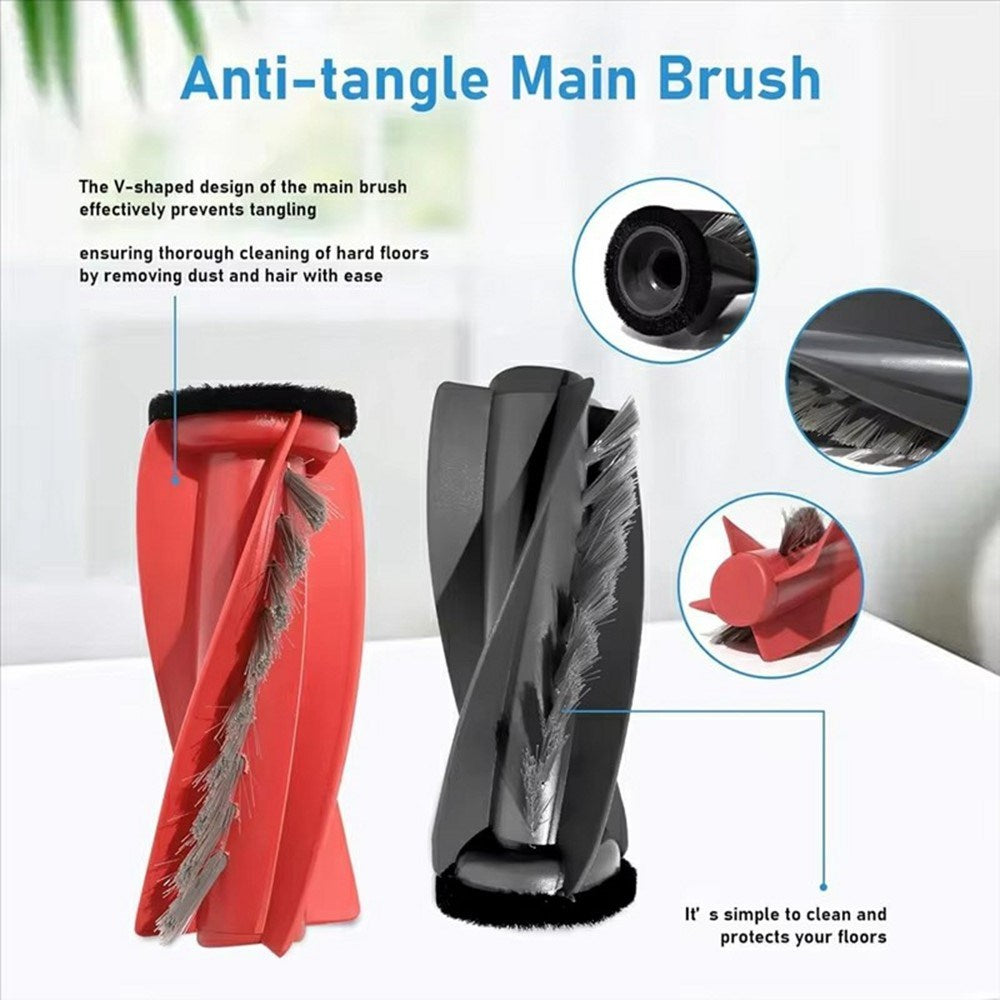 Støvsugerbørste til Roborock G20S Ultra / G30 / Saros 10 / Saros 10R Robotstøvsuger (Hovedbørste) - Rød + Sort