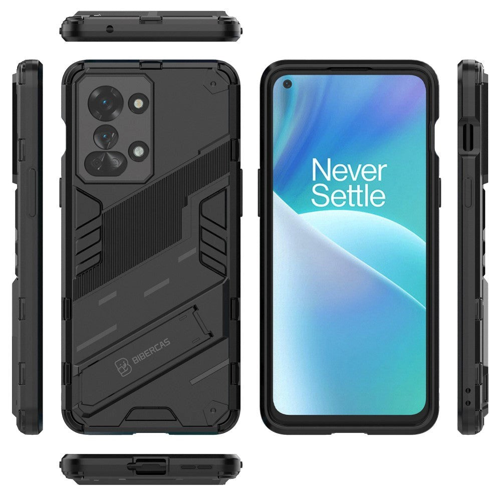 OnePlus Nord 2T (5G) Hybrid Håndværker Bagside Cover m. Kickstand - Sort