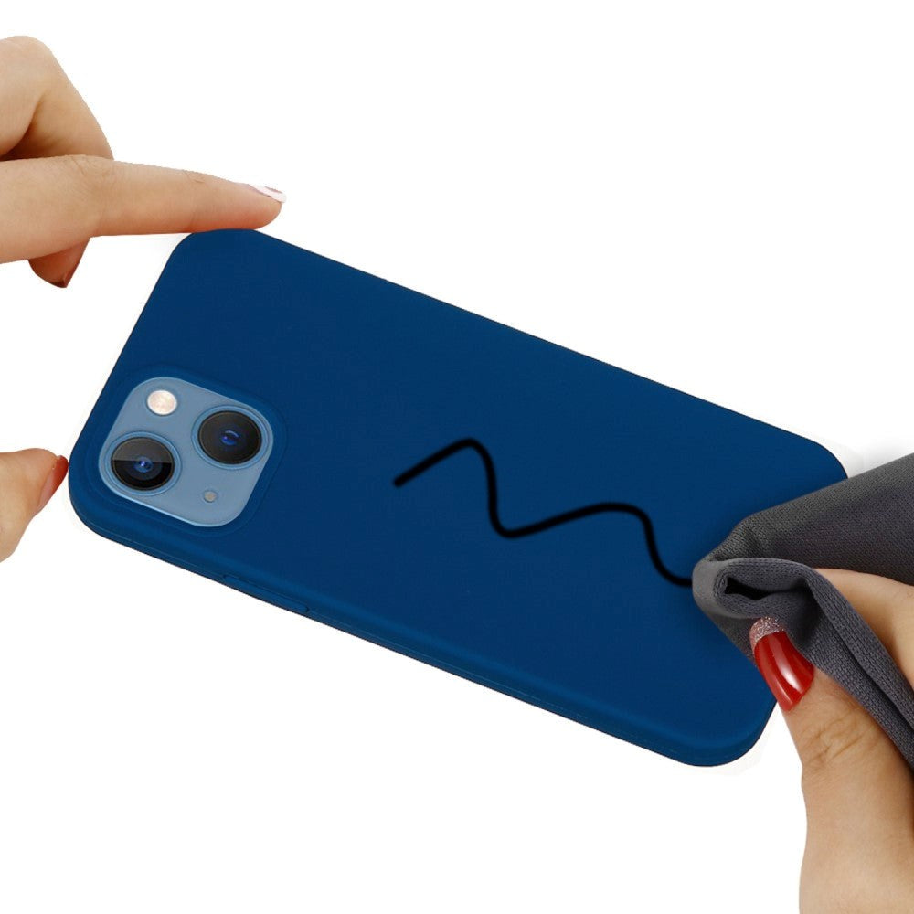 iPhone 14 Silikone Bagside Cover - Mørkeblå