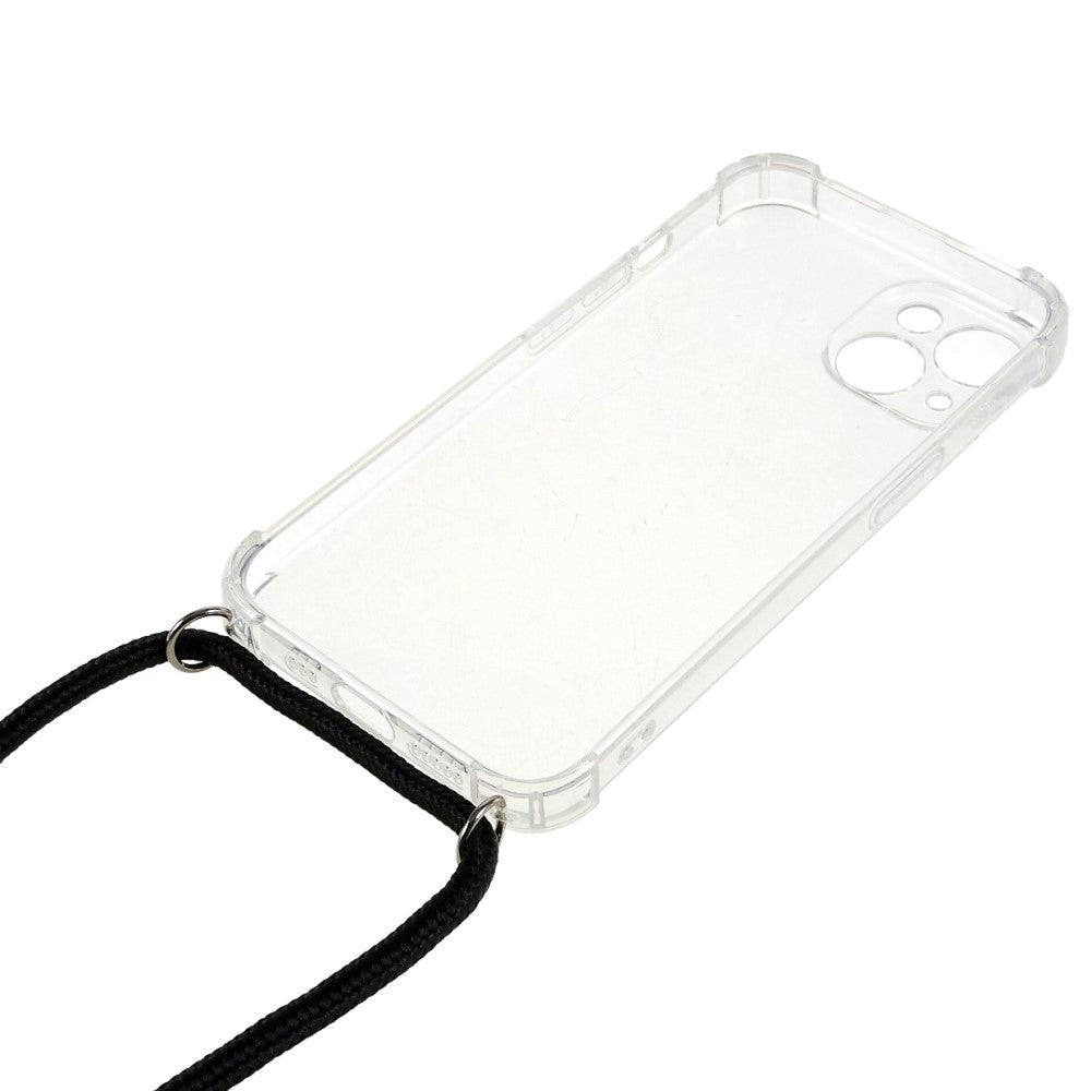 iPhone 14 Fleksibelt Plastik Bagside Cover m. Snor / Strop - Gennemsigtig