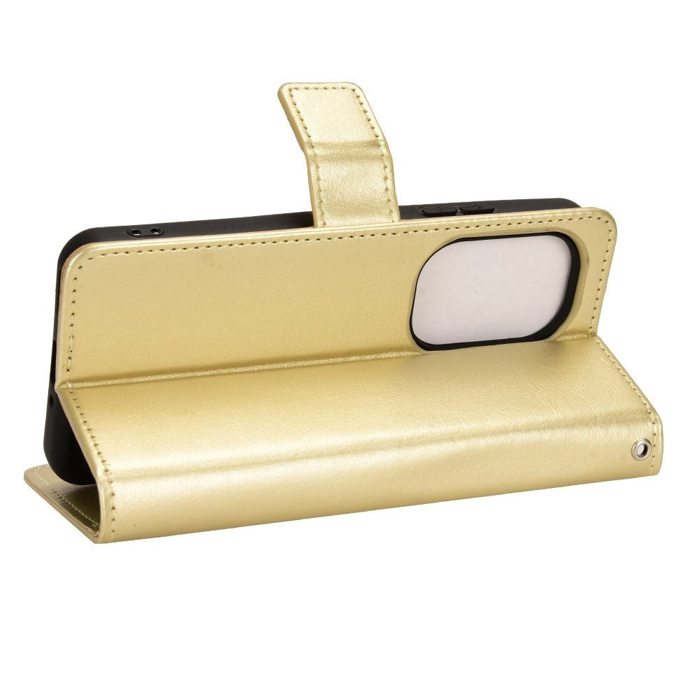 Asus Zenfone 10 / 9 Læder Flip Cover m. Pung og Ståfunktion - Guld