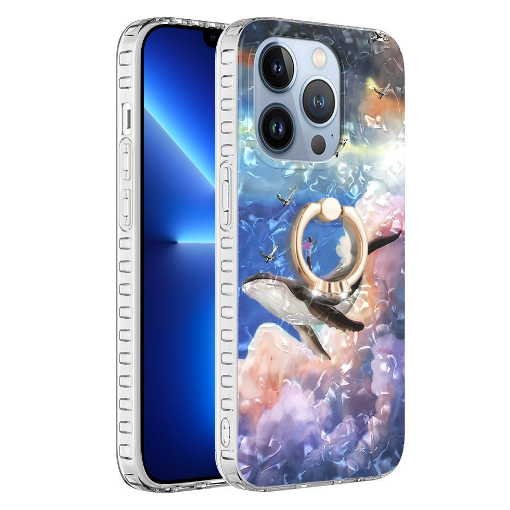 iPhone 14 Pro Fleksibel Plastik Cover m. Ring & Standerfunktion - Hval