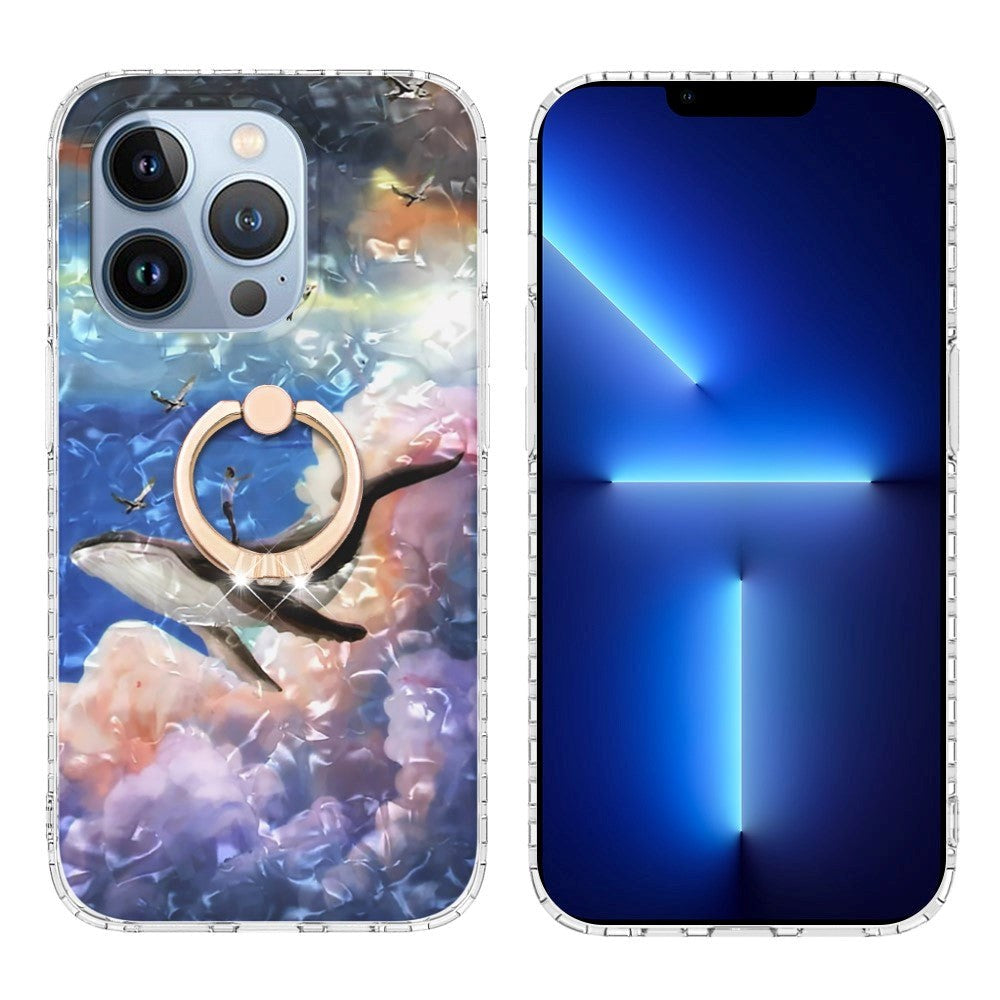 iPhone 14 Pro Fleksibel Plastik Cover m. Ring & Standerfunktion - Hval