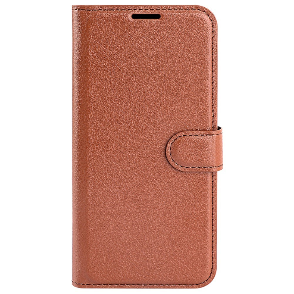 EIDERWOOD Motorola Edge 50 Fusion Litchi Læder Flip Cover m. Pung - Brun